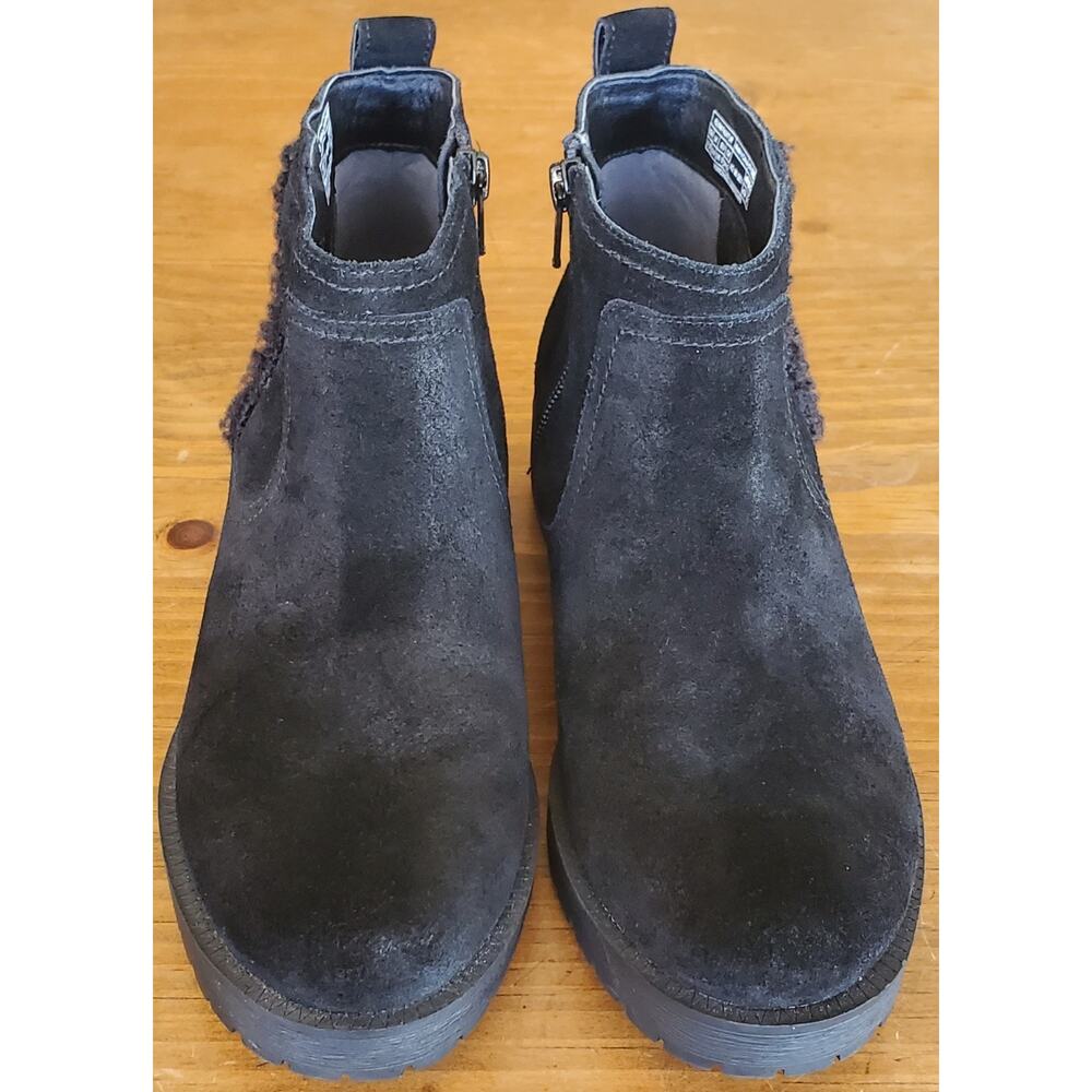 Vionic Aslynn Ankle Boots Black Suede Bootie Women's Size 7.5 Water Repellent